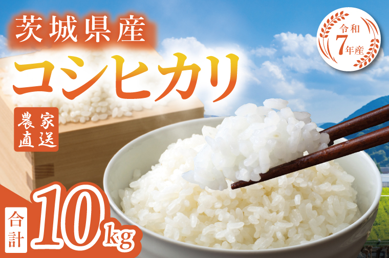 【数量限定】【家計応援】令和7年産　 農家直送 コシヒカリ 10kg【706874706874食味ランキング特A評価 米 こしひかり ごはん おにぎり 水戸市 水戸 茨城県 】(KV-6)