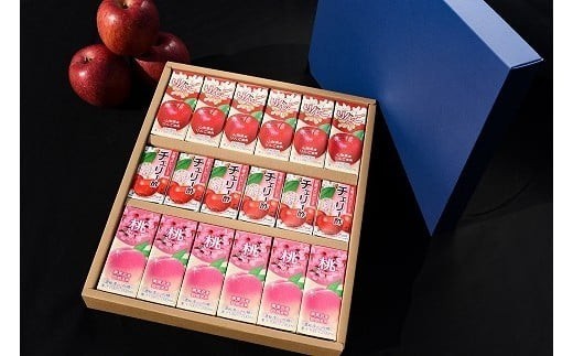 
                  フルーツジュース 18本セット（りんご・桃・チェリー酢 各6本）【化粧箱入】 紙パック りんごジュース 桃ジュース さくらんぼ酢 山形　014-G-MB001
                