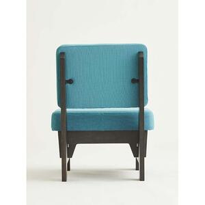 【キャンバスサックスブルー×フレームブラック】高品質な一人掛け組み立てソファ