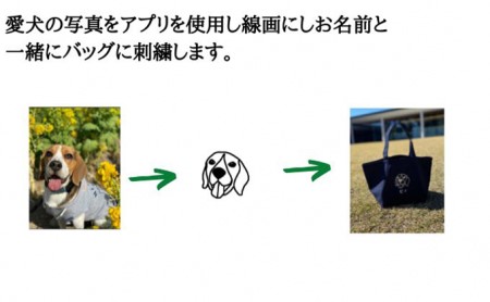 ワンちゃんお散歩トートバッグ（世界に一つだけのオリジナルバッグ・イラスト作成含む） ナチュラル