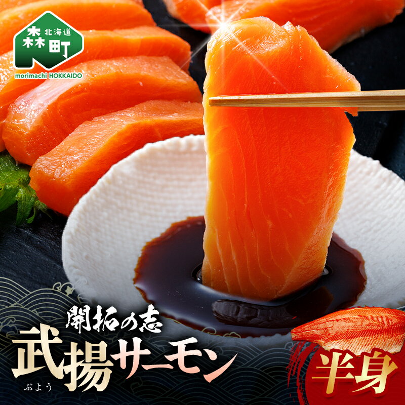【ふるさと納税】開拓の志 武揚サーモン 「森町」 半身 ＜株式会社 ワイエス海商＞ サケ さけ 鮭 海鮮丼 海産物 森町 ふるさと納税 北海道 mr1-1343