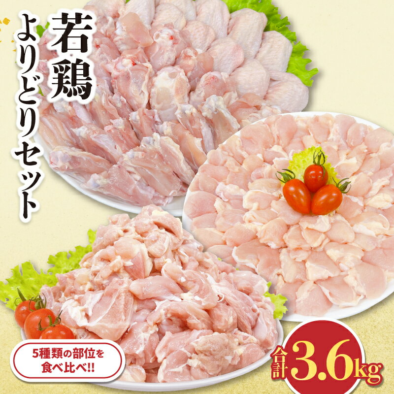 【ふるさと納税】若鶏 よりどり セット 合計3.6kg 鶏肉 国産 チキン 小分け もも肉 切身 手羽先 手羽中 チキンリブ 手羽元 肩肉 美味しい 詰め合わせ 人気 便利 おかず お弁当 おつまみ 食品 真空パック BBQ 唐揚げ おすすめ ご褒美 記念日 冷凍 日南市 宮崎県 送料無料