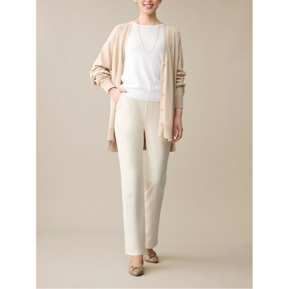 【ふるさと納税】【B-THREE/ビースリー】ペットの抜け毛や花粉がつきにくい ストレートパンツ(870031)