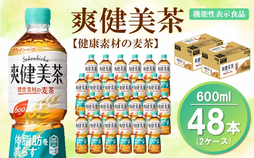 爽健美茶 健康素材の麦茶 600mlPET (2ケース) 計48本【機能性表示食品】【コカコーラ ローズヒップ 大麦 玄米 ナンバンキビ 脂肪 健康的 おいしい 飲みやすい ポリフェノール 機能性表示食品】B1-J090051 