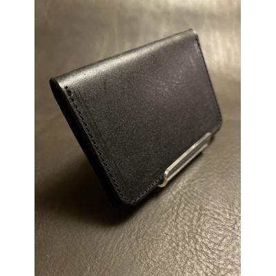 ふるさと納税 亀岡市 高級ブライドルレザー・2つ折りパスケース・ブラック(LPC-01-BLK-BRI)