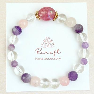 ふるさと納税 長岡京市 桜のモチーフ×天然石ブレスレット |  | 02