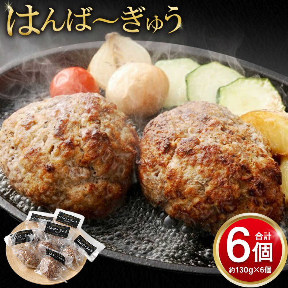【ふるさと納税】はんば〜ぎゅう 計約780g（約130g×6個セット） | 【菅乃屋×オオツカ コラボ】 ハンバーグ 馬肉 あか牛 牛肉 赤身 お肉 惣菜 おかず ごはんのお供 ご飯のお供 個包装 冷凍 国産 熊本県 高森町 送料無料