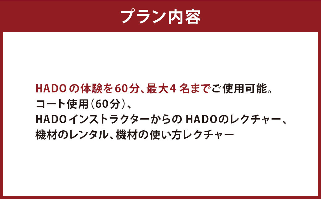 HADO 体験プラン 4人分 カリーノ菊陽 ARスポーツ 体験 チケット スポーツ 熊本県 菊陽町