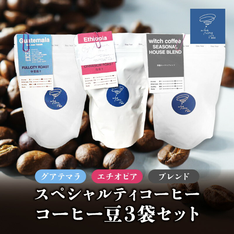 【ふるさと納税】スペシャルティコーヒー コーヒー豆100g×3袋入り ギフトセット 珈琲 コーヒー豆 ギフト 贈り物 箱入り コーヒーギフト 豆 セット 深煎り 中深煎り 浅煎り ブレンドコーヒー 季節 酸味 苦味 香り コク I04009