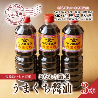 ふるさと納税 いわき市 【味噌・醤油・発酵食品】いわき市山田屋醸造のこだわり厳選醤油3本セット(うまくち)