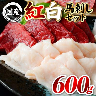 ふるさと納税 八代市 国産 熊本肥育 紅白馬刺しセット 合計600g (赤身500g・コウネ100g)_298-6817