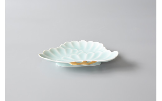 【伊万里焼】青磁 小皿 モイスト金彩三階松 H733_イメージ3