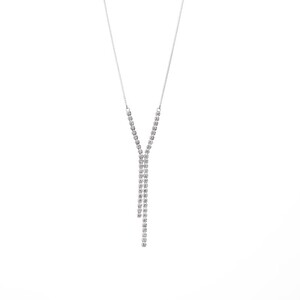 [MADE IN KOFU] PT900/PT850 シルキータッチテニスチェーン［Yライン］ネックレス Sサイズ 1.0ct TI-1179