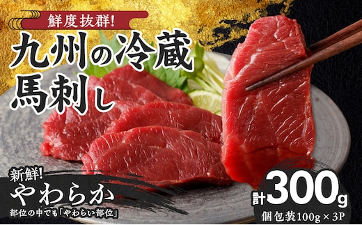 
										
										創業昭和11年 久留米の老舗の新鮮国産やわらか馬刺し(冷蔵)【馬刺しタレ付き】《100g×3P》 (やわらか馬刺し100g×3P)
									