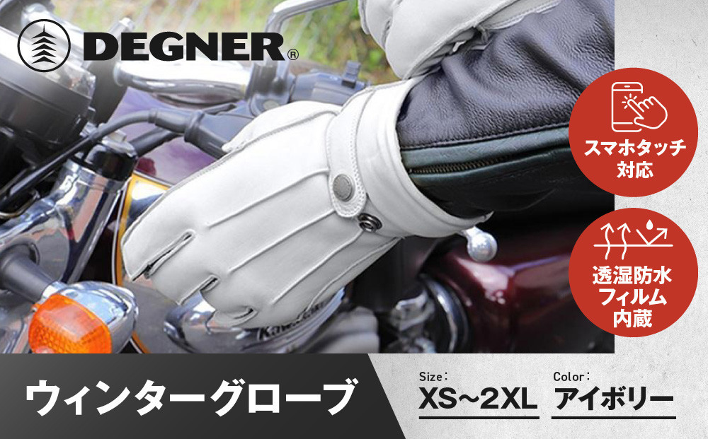 
            【デグナー】ウィンターグローブ [WG-34]アイボリー〈サイズ選択可能〉［ 京都 八王子 革 手袋 レザー グローブ バイクギア ブランド 大好評 人気 おすすめ 牛革 ツーリング ライダー バイカー バイク パーツ お取り寄せ 送料無料 ふるさと納税 ］
          