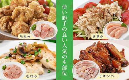 国産若鶏づくし7種セット!総重量3.2kg!_13-L902_(都城市) 国産若鶏 真空 ももみ むねみ ささみ チキンバー むねミンチ 味付手羽元 若鶏塩焼き 高タンパク 低カロリー! 