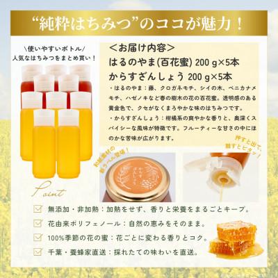 ふるさと納税 大網白里市 千葉県産はちみつ2kg【200g×2種食べ比べセット】はるのやま・からすざんしょう×各5本ずつ |  | 03