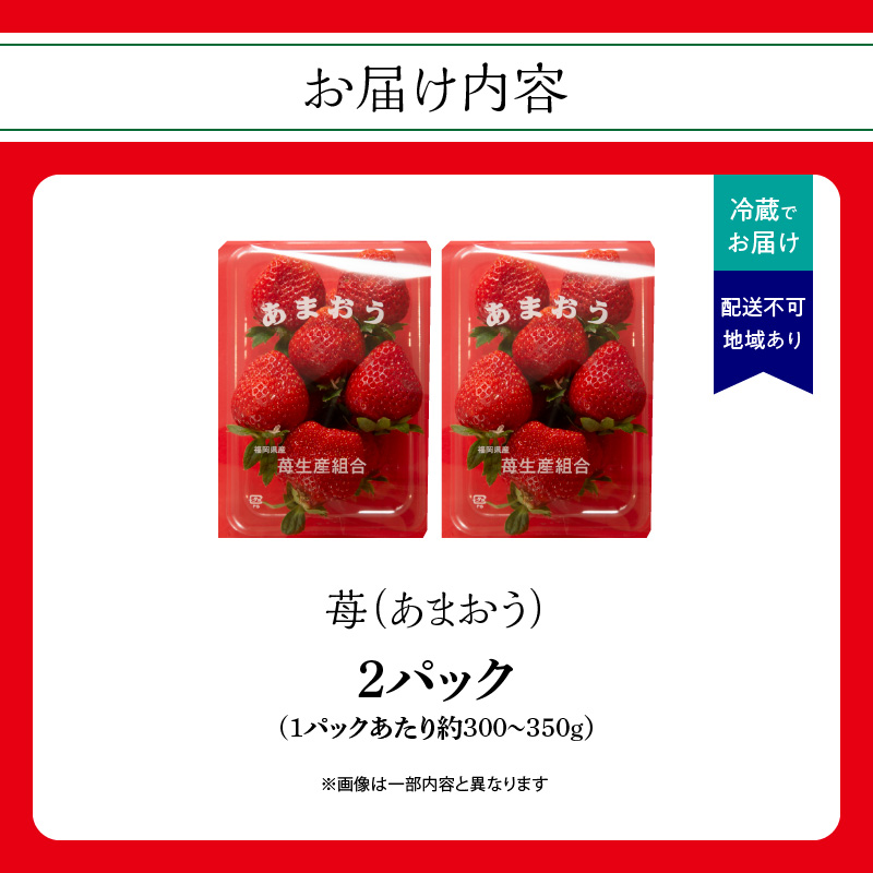 苺（あまおう）2パック入り ＜配送不可：北海道・沖縄・離島＞  いちご 苺 イチゴ 旬 あまおう ブランド くだもの 福岡県 八女市