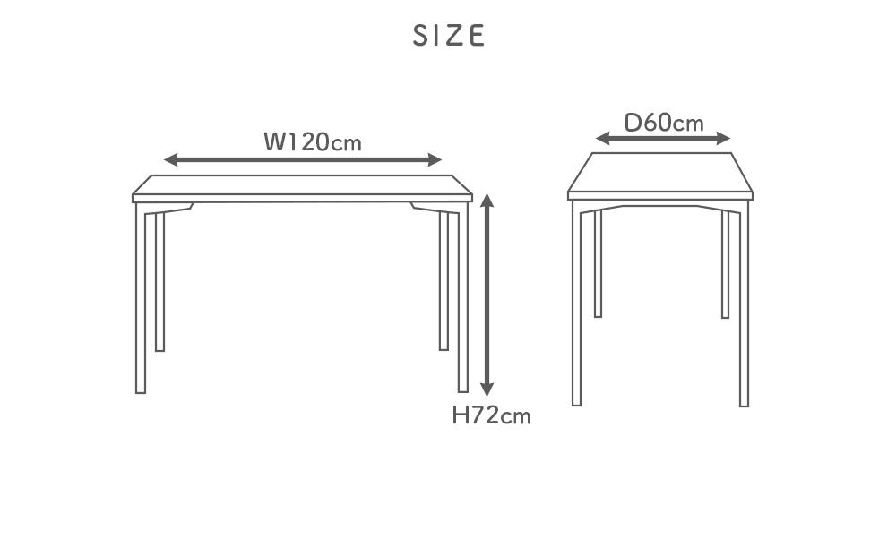 パソコンデスク シンプル デスク WAAKdesk TypeA 120 天板ウォールナット | 脚ブラック