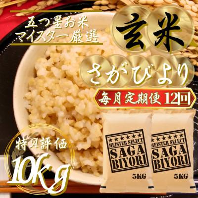ふるさと納税 吉野ヶ里町 【毎月定期便】【玄米】さがびより10kg(5kg×2袋)(吉野ヶ里町)全12回