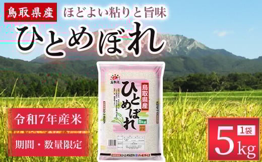 【3月発送】【数量限定】【令和7年産米】鳥取県産ひとめぼれ（5kg） パールライス 令和7年産米 精米 お米 米 こめ コメ 白米 ブランド 米5キロ ひとめぼれ