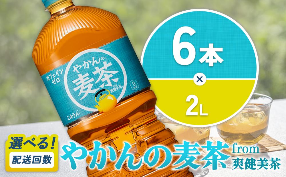 【発送回数 選べる】やかんの麦茶 from 爽健美茶 2L PET【コカ・コーラ】ペットボトル 1ケース(6本) 定期便 2回(12本) 3回(18本) セット お茶 麦茶 むぎ茶 送料無料