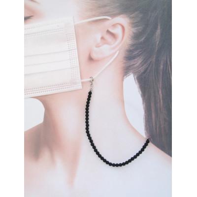 ふるさと納税 和泉市 《いずみパール》 マスクホルダーネックレス& メガネ留め　(マットブラック)【AN118】 |  | 01