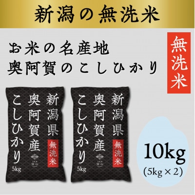 【無洗米・5年産】奥阿賀産こしひかり10kg(5kg×2)【1347493】