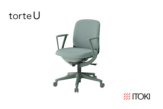 
            イトーキ『トルテＵ』 ロータイプ 肘付き ナイロンキャスター フレーム：グレイッシュグリーン(KJ-346CF-E3E3F)【EI152W1】
          