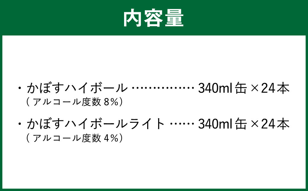 かぼすハイボール かぼすハイボールライト 飲みくらべセット 各24本