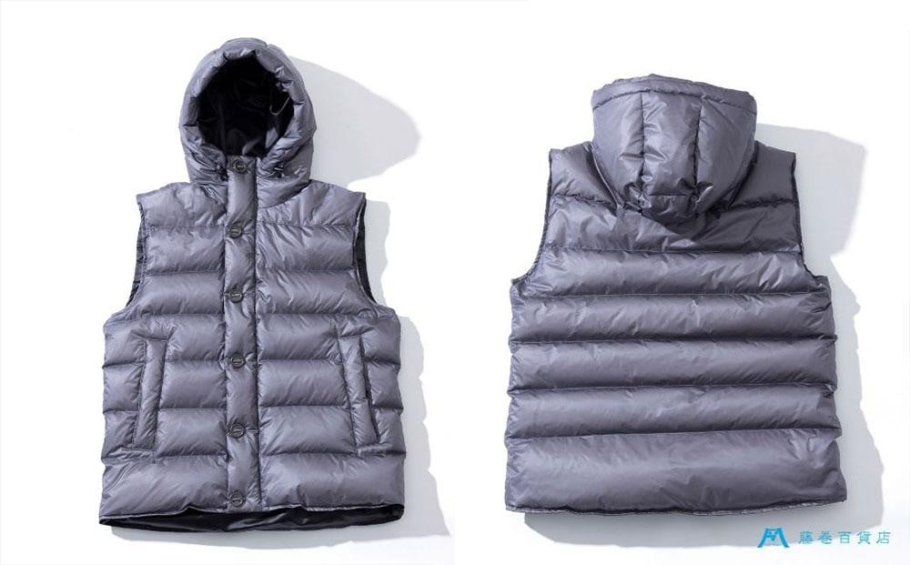 【藤巻百貨店】HOKKAIDO DOWN×CENTENA  北海道 ダウンベスト（グレー/XLサイズ）