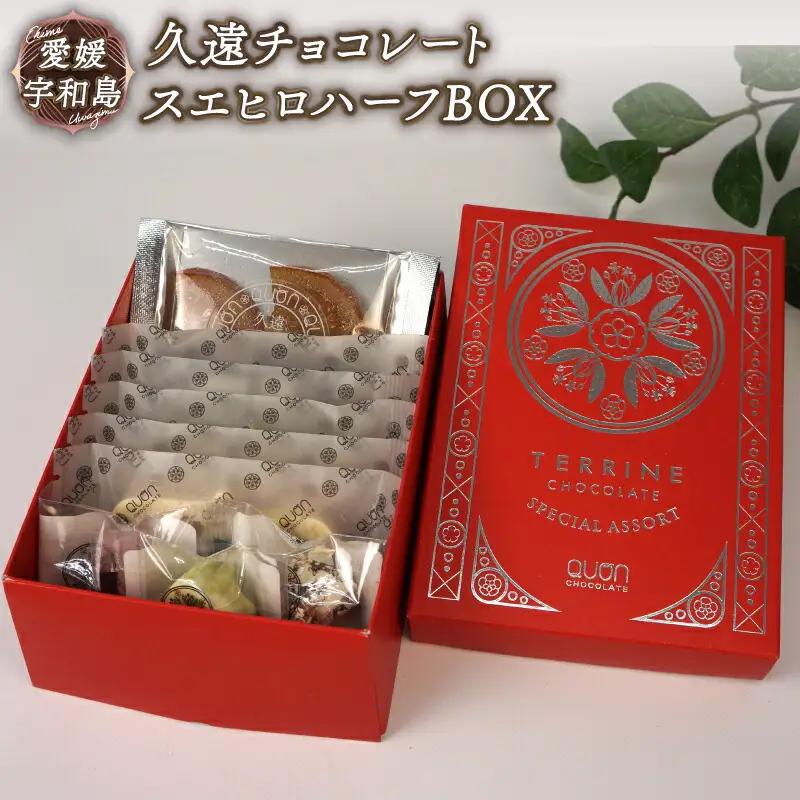 チョコ セット 久遠チョコレート スエヒロハーフBOX テリーヌ ロッシェ オランジェ おまかせ ちょこ ちょこれーと チョコ チョコレート ドライフルーツ フルーツ 果物 くだもの 洋菓子 菓子 焼き菓子 おやつ ギフト プレゼント 愛媛 宇和島 J010-167001