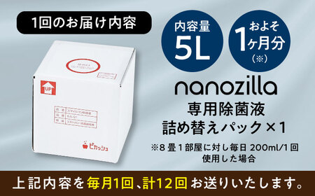 全12回定期便 nanozilla専用 銀イオン除菌液 5L / 除菌 除菌 BHBA013