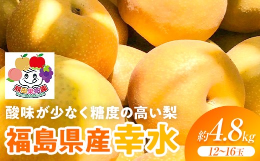 
            ＜先行予約＞定番の梨 幸水 約4.8kg（12～16玉） F21R-883
          
