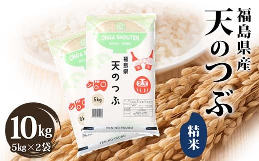 令和6年産米 鏡石町産天のつぶ精米10kg F6Q-316