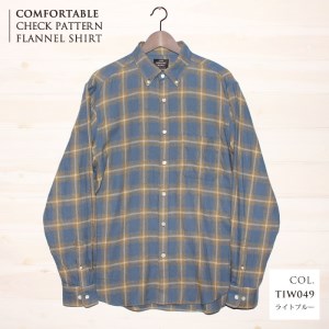 　播州織メンズチェックネルシャツ「THE INDUSTRY WORKS」（1着）【TIW_049（ライトブルー）】  36-2