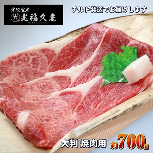 チルド 宇陀里牛 大判 焼肉用 約700g ／ふるさと納税 ふるさと 焼肉 牛肉 700g バーベキュー BBQ キャンプ 黒毛和牛 お中元 お盆 お土産 お歳暮 内祝い 正月 すき焼き 奈良県 宇陀市 光福久屋