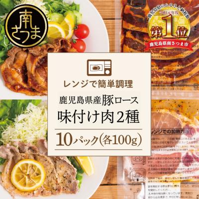 ふるさと納税 南さつま市 【レンジで簡単】鹿児島県産豚ロース 味付け肉 2種 10食 (蒲焼き風・レモンペッパー味 各5P)