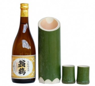 翁鶴 生もと純米酒と竹筒とおちょこ付き 日本酒 日本酒 日本酒 日本酒 日本酒 日本酒