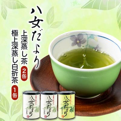 ふるさと納税 大牟田市 八女だより(上深蒸し茶200g、極上深蒸し白折茶80g)