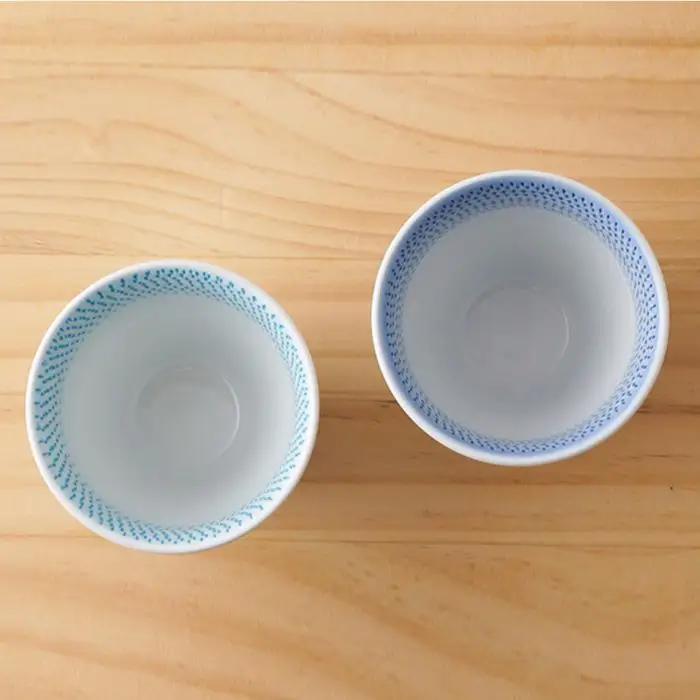 【波佐見焼】 色染流し 湯呑 2点セット 青・水色 食器 皿 【一真陶苑】 [BB19]  波佐見焼