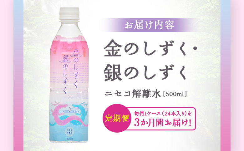 金のしずく・銀のしずく　ニセコ解離水 定期便3か月【19002】