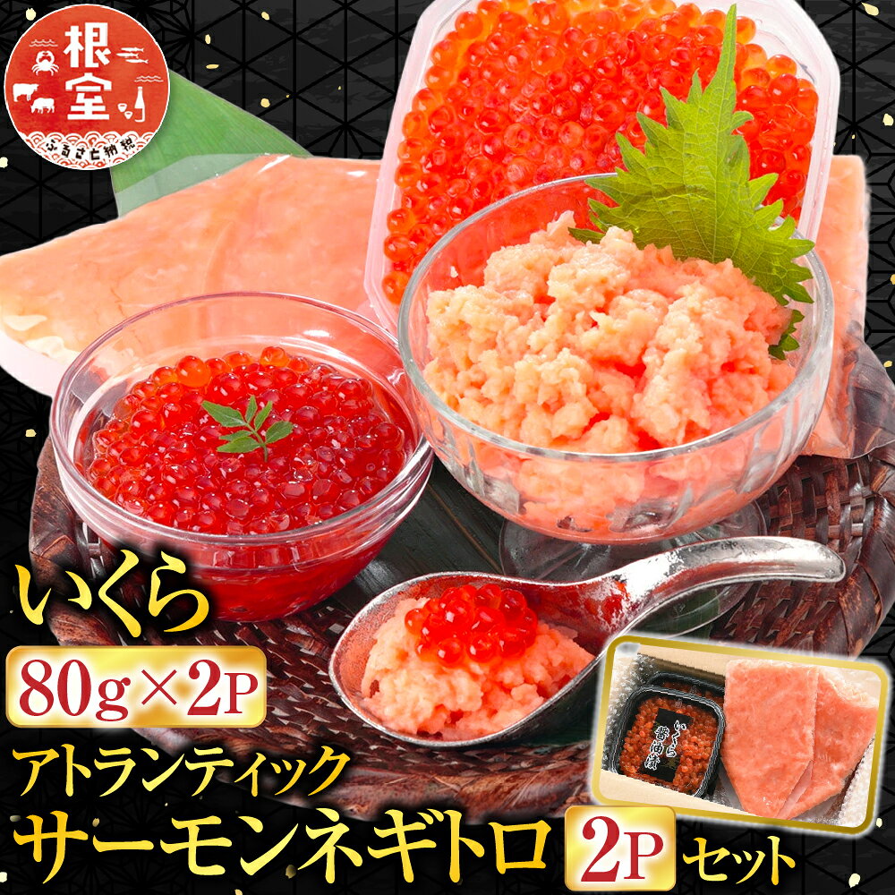 【ふるさと納税】いくら80g×2P・アトランティックサーモンネギトロ2Pセット A-24022