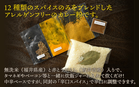 ハーブ講師が作る 教室で人気の炊き込みドライカレー（2食分 × 2箱）お米（無洗米）付き 【アレルゲンフリー】【スパイス スパイスカレー スパイスセット カレーパウダー おうちカレー カレー粉 香辛料