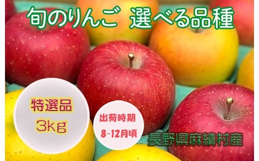【2025年 収穫分】【2025年 先行予約】長野 麻績村 りんご ぐんま名月 期間限定 特選品 3kg ギフト 自宅用 贈り物 自宅用にも ギフトにも 堤 みどりや ぐんま名月 産地直送 新返礼品 令和7年 収穫分