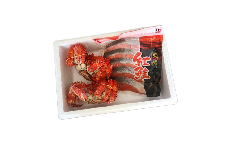 花咲かに2尾・甘塩紅鮭5切×1Pセット A-30026