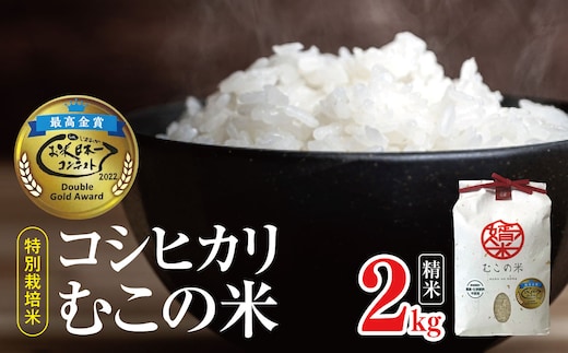 
										
										特別栽培米 コシヒカリ むこの米 2㎏ | 米 お米 コメ こめ 精米 白米 はくまい コシヒカリ 無農薬 栽培米 無農薬栽培米 特別栽培米 優秀賞 最高金賞 長野県 松川村 信州
									