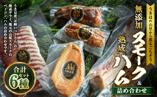 無添加スモーク＆熟成ハムセット ／ 熟成 サルチチョン サラミ チョリソ 生ハム スライス スモークポーク ハム スモークチキン スモークベーコン おつまみ