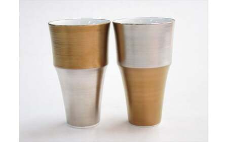 ARITA PORCELAIN LAB (アリタポーセリンラボ) ゴールド&プラチナ ツートンペア段付フリーカップ 有田焼 モダン スタイリッシュ A60-120