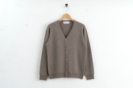 カシミヤ カーディガン度詰 カシミヤ（コルク )男性用サイズ:LL(46)≪白田のカシミヤ≫ 